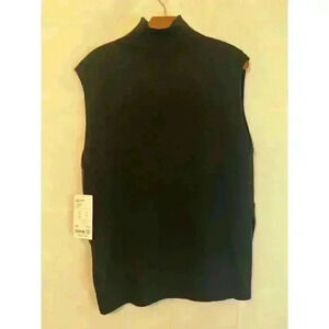 Athleta Black Wool-Cashmere Alpine Tabard Sweater Vest Women's Sz XXS Runs Large